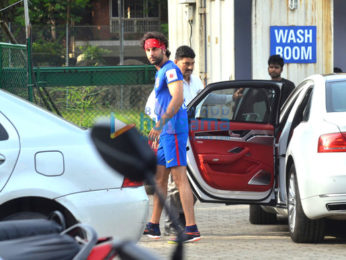 Ranbir Kapoor and Kartik Aaryan snapped at football practice