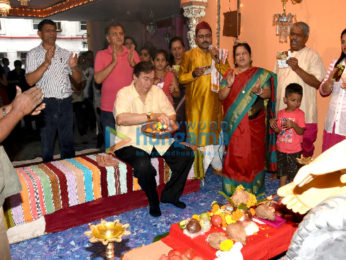 Randhir Kapoor, Krishna Raj Kapoor welcome Ganesha at R K Studio