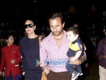 Saif Ali Khan, Kareena Kapoor Khan and Taimur arrive back from their Switzerland holiday