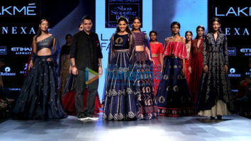 Saiyami Kher walks the ramp for designer Nachiket Barve at the Lakme Fashion Week 2017