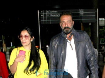 Sanjay Dutt and wife Manyata Dutt snapped at the Mumbai airport