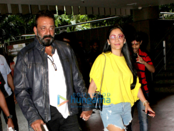 Sanjay Dutt and wife Manyata Dutt snapped at the Mumbai airport