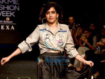Sanya Malhotra walks the ramp for The Miraki Project at Lakme Fashion Week 2017