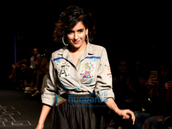 Sanya Malhotra walks the ramp for The Miraki Project at Lakme Fashion Week 2017