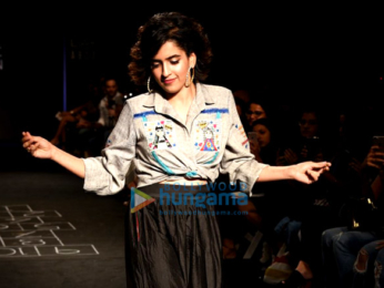 Sanya Malhotra walks the ramp for The Miraki Project at Lakme Fashion Week 2017