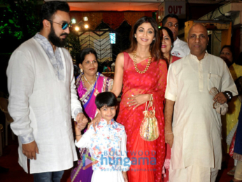 Shilpa Shetty and family snapped at ISCKON Janmashtami celebration