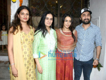 Shraddha Kapoor and family snapped during Ganesh Chaturthi celebrations⁠