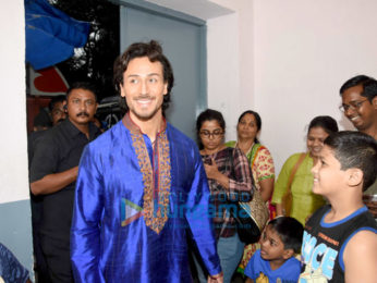 Tiger Shroff snapped with kids shooting for Sony Yay Channel