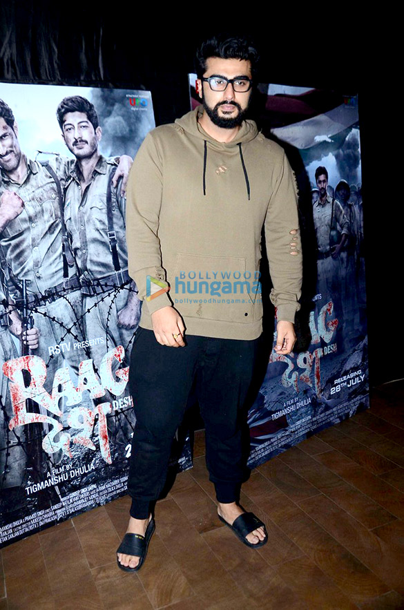 varun dhawan arjun kapoor and mohit marwah snapped at the special screening of raagdesh 4