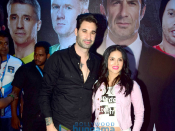 Tiger Shroff and Sunny Leone at the launch of 'Premier Futsal Season 2'