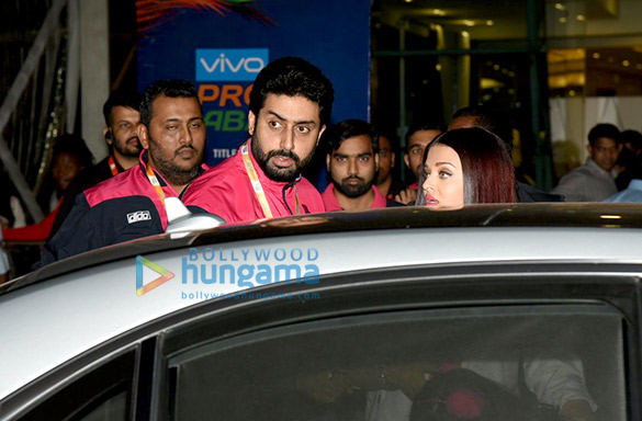 Abhishek Bachchan, Aishwarya Rai Bachchan and Sachin Tendulkar grace a Pro Kabaddi League match Abhishek Bachchan, Aishwarya Rai Bachchan and Sachin Tendulkar grace a Pro Kabaddi League match