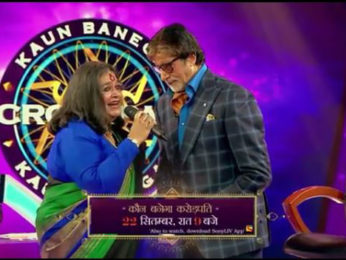 Amitabh Bachchan welcomes popular singer Usha Uthup on Kaun Banega Crorepati Amitabh Bachchan welcomes popular singer Usha Uthup on Kaun Banega Crorepati