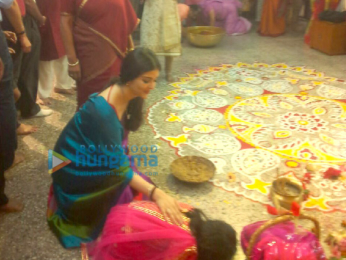 Aishwarya Rai Bachchan snapped at the Durga Puja festivities at Ramkrishna mission
