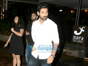 John Abraham and wife Priya Runchal snapped post dinner with Rohit Dhawan at Yautcha in Bandra