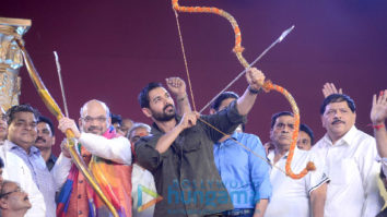 John Abraham snapped attending a Dussehra celebration in Delhi
