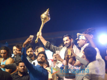 John Abraham snapped attending a Dussehra celebration in Delhi