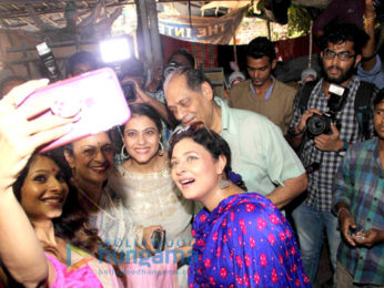 Kajol and family snapped at Durga pandal in Mumbai
