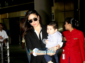 Kareena Kapoor Khan and baby Taimur Ali Khan snapped as they arrive from Delhi