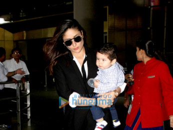 Kareena Kapoor Khan and baby Taimur Ali Khan snapped as they arrive from Delhi