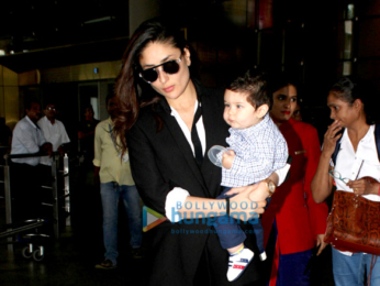 Kareena Kapoor Khan and baby Taimur Ali Khan snapped as they arrive from Delhi