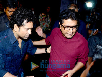 Raj Thackeray and Sachin Tendulkar snapped at Bastian