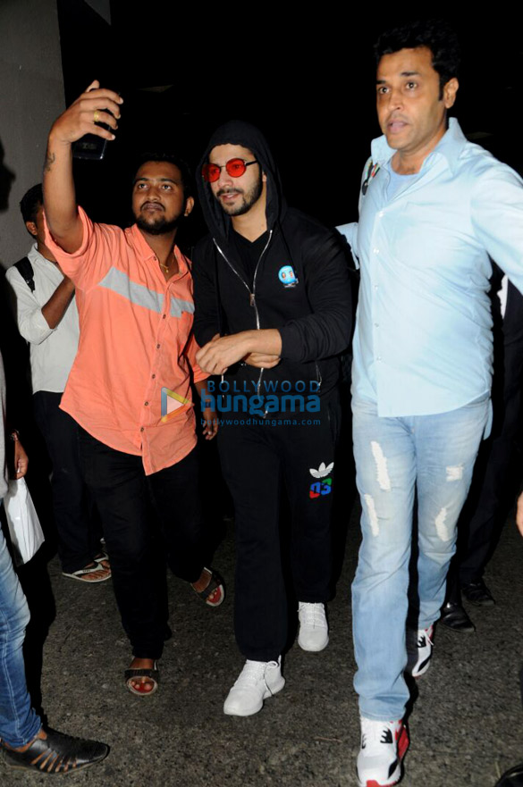 Varun Dhawan snapped arriving from Budapest