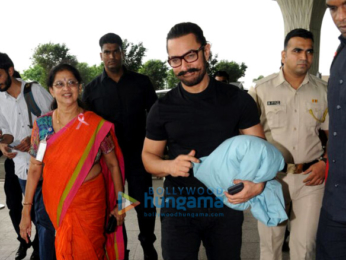 Aamir Khan, Zaira Wasim, Prateik Babbar, Kim Sharma, and Aditi Rao Hydari snapped at the airport