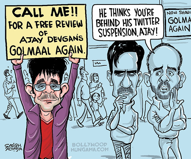 Bollywood Toons: Ajay Devgan behind KRK's twitter suspension! - Bollywood  Hungama