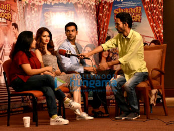 Cast of Shaadi Mein Zaroor Aana snapped interacting with the media