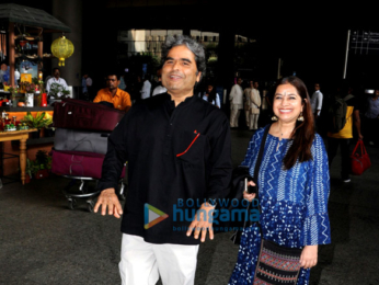 Vishal Bhardwaj and Rekha Bhardwaj snapped at the airport