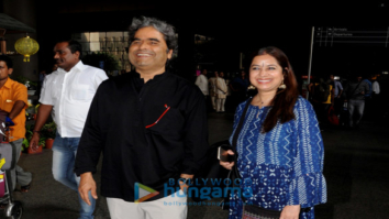 Vishal Bhardwaj and Rekha Bhardwaj snapped at the airport