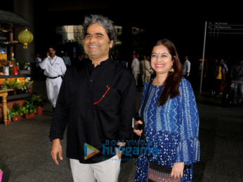 Vishal Bhardwaj and Rekha Bhardwaj snapped at the airport
