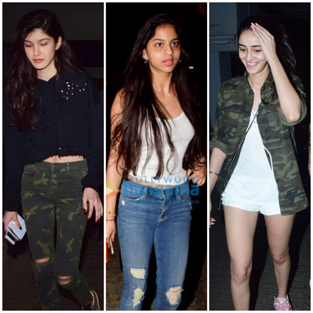 Girl gang Suhana Khan, Ananya Panday and Shanaya Kapoor enjoy a movie night-1