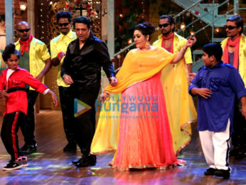 Govinda and Sunita Ahuja on the sets of 'The Drama Company'