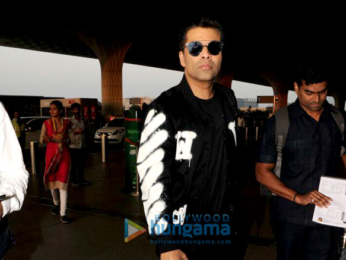 Kriti Sanon, Kajal Agarwal and Karan Johar snapped at the airport