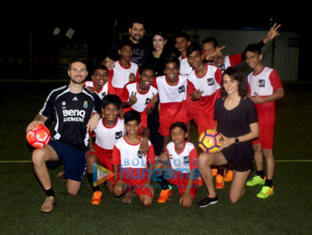 Mandana Karimi snapped with her football team