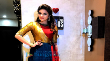 Shama Sikander snapped attending Navratri celebrations