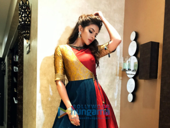 Shama Sikander snapped attending Navratri celebrations