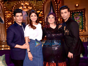 Shilpa Shetty and Manish Malhotra on the sets of the show 'Aunty Boli Lagao Boli'