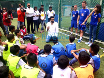 Spotted: Abhishek Bachchan teaches football to kids Spotted: Abhishek Bachchan teaches football to kids