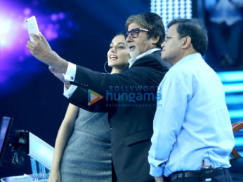 Taapsee Pannu and Dr Subroto Das on the sets of 'Kaun Banega Crorepati 9'