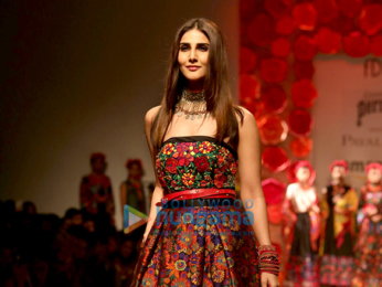 Vaani Kapoor walks the ramp for designer Payal Jain at the Amazon India Fashion Week