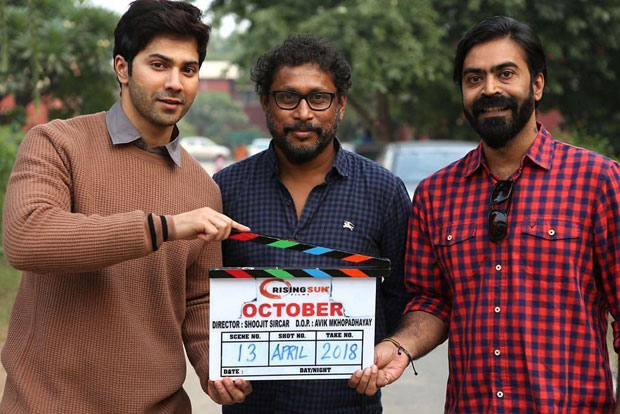 Varun Dhawan on the sets of Shoojit Sircar's October