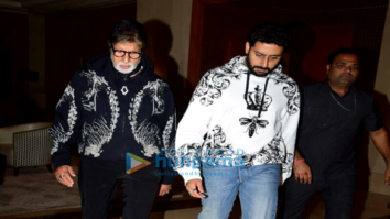 Amitabh Bachchan and Abhishek Bachchan snapped while having dinner with family