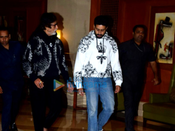 Amitabh Bachchan and Abhishek Bachchan snapped while having dinner with family-