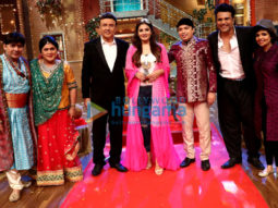 Anu Malik, Raveena Tandon and Altaf Raja on the sets of ‘The Drama Company’