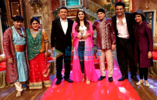 Anu Malik, Raveena Tandon and Altaf Raja on the sets of ‘The Drama Company’