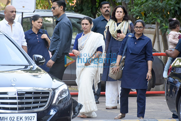 Chopra, Rani Mukerji and their daughter Adira attend late Ram Mukerji’s prayer meet