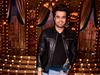 Manish Paul and Neha Dhupia snapped on the sets of the show ‘Aunty Boli Lagao Boli’