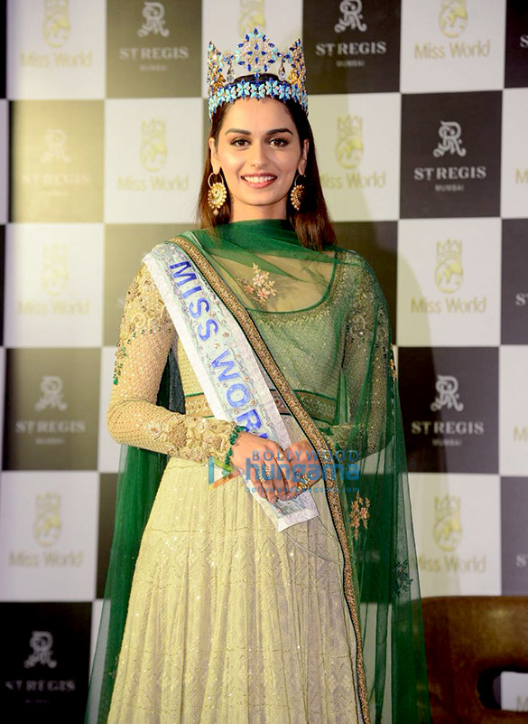 manushi chhillar snapped at a press meet 3